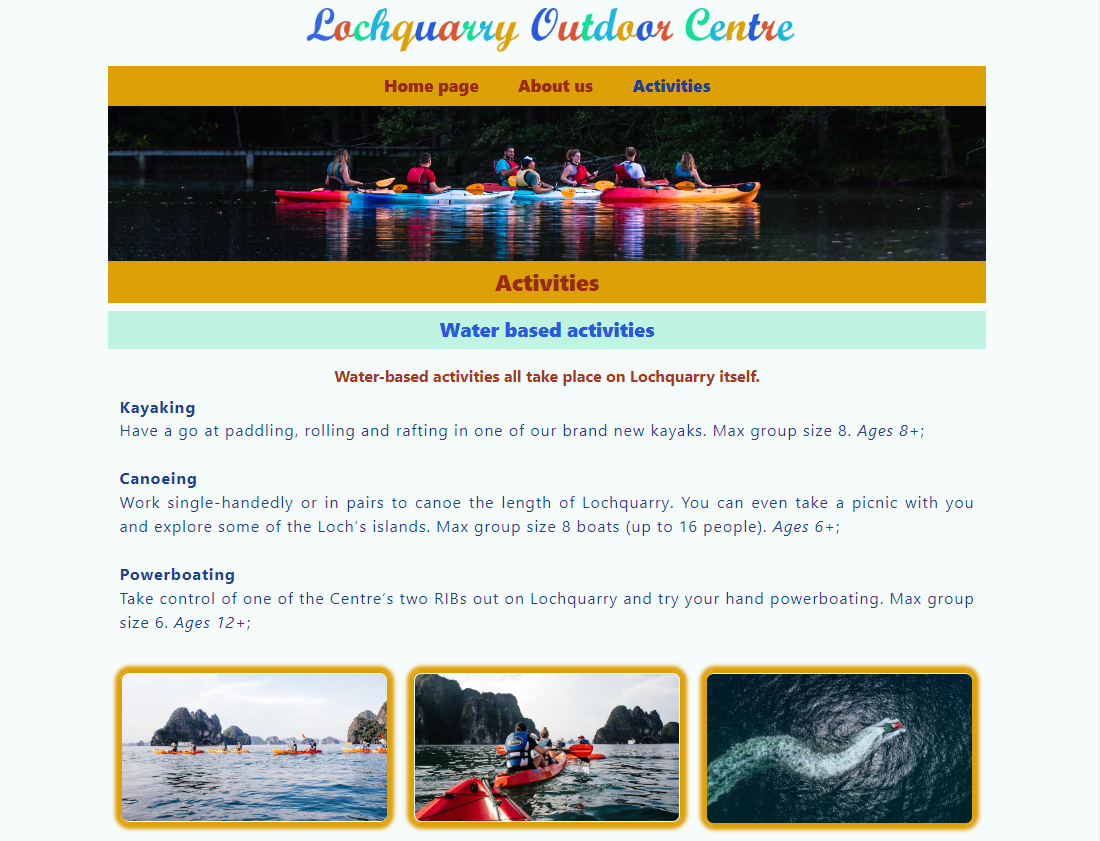 Lochquarry Outdoor Centre website img